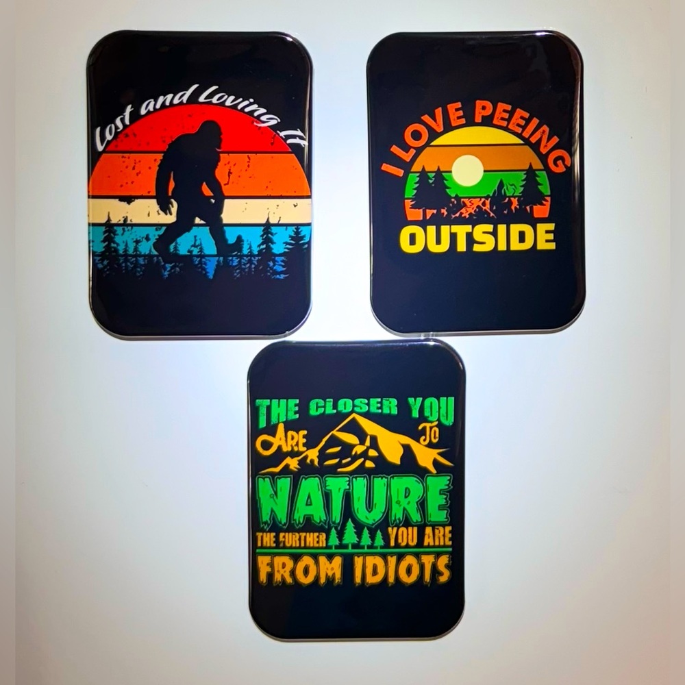 Bigfoot Sasquatch Hiking Backpacking Fridge/Locker Magnets